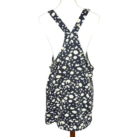 Daisy Print Black Denim Overall Dress Junior's XL (15-17) - Picture 5 of 8